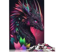 Animals Dragons Jigsaw Puzzle for Adults 500 Pieces Wooden Jigsaws Puzzles Decompression Game Toy Puzzle Challenging Game 500pcs (52x38cm)