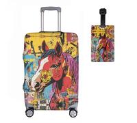 Animals Elastic Suitcase Protective Cover + Luggage Tag Set of 2 Animals Suitcase Cover Luggage Cover Luggage Cover Washable Print Luggage Cover 18-32 Inches, R1, M(22-24in), Suitcase cover