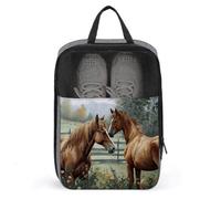 Animals Embroidery Horses Shoe Bag Shoe Bags for Travel Waterproof Shoe Bag Shoes Storage Organizer with Zipper & Handle Sneaker Bag Shoe Pouch Golf Shoe Bag Soccer Cleat Bag, style, One Size, Shoe