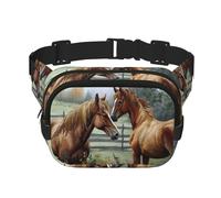Animals Embroidery Paintings Horses Fanny Pack Fashion Belt Bag Lightweight Waist Pouch With Adjustable Strap Crossbody Bags For Women Travel Sports Running