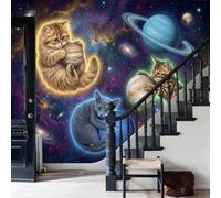 Animals Fabric Wallpaper Royal Blue Fantastic ideas about space and the universe Texture Mural Living Room Feature Wall Premium Photo Wallpaper 400x280cm /157"H x 110"W (Not Peel and Stick)