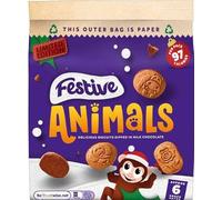 Animals Festive Chocolate Covered Mini Biscuits 119g (Pack of 4) "Indulgence in every bite, a moment of pure decadence" For All Occasions Birthday,Christmas,Easter,New Year