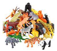 Animals Figure,54 Piece Mini Jungle Animals Toys Set,Zoo World Realistic Wild Vinyl Pastic Animal Learning Resource Party Favors Toys For Boys Kids Toddlers Forest Small Farm Animals Toys Playset