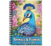 Animals & Flowers Adult Coloring Book