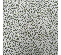 Animals Flowers Digital Printed Cotton Rich Linen Vintage Look Quilting Craft Project Cushion Curtain Furnishing Upholstery Home Fabric Material | 55" - 140 cm Wide (per Metre, Green Leaves)