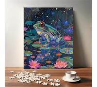 Animals Frogs Flowers Jigsaw Puzzles for Adults 300 Pieces Educational Toys Challenging Game 300 Piece Puzzles for Adults for The Whole for Women Gifts for Men