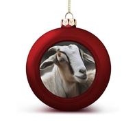 Animals Goat Christmas Balls Ornaments 2PCS Christmas Tree Hanging Ball Personalization Red-Style Xmas Trees Ball Pendant for Holiday Party Decoration Supplies