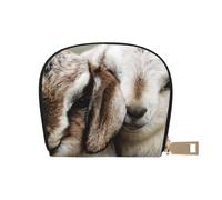 Animals Goat Leather Semi-Circular Card Bag, Compact and Convenient, Easy to Store