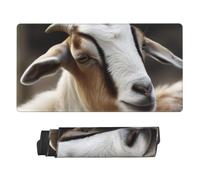 Animals Goat Mouse Pad Large Desk Mat XL PU Leather Desk Pad Waterproof Gaming Mousepad Easy Clean Desks Protector Mat Keyboard Mats, Writing Pads for Office Home 29.5 x 16 in