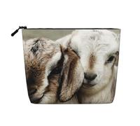 Animals Goat Print Makeup Bag for Women,Portable Cosmetic Bag Toiletry Bag, Capacious Travel Makeup Organizer