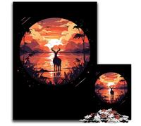 Animals Goats Sunset Goat () JigsawPuzzle 1000 Pieces for Adults Paper Puzzles Perfect for Christmas Halloween Easter New Year 1000 PCS(38x26cm)