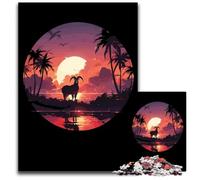 Animals Goats Sunset Goat () JigsawPuzzle 1000 Pieces for Adults Wooden Puzzles Perfect for Christmas Halloween Easter New Year 1000 PCS(75x50cm)