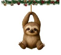Animals Hanging Ornament, 8cm 2D Flat Acrylic Pendant, Funny Animal Christmas Tree Decoration With Rope Suitable For Christmas Party Decoration (Khaki)