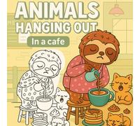 Animals Hanging Out in a Café: A Cute and Cozy Coloring Book for Kids Ages 3-7: Adorable Animals Enjoying Snacks, Coffee, and Cozy Moments in a Café Scene
