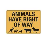 Animals Have Right Of Way Sign Sign, 8 X 12 Grade Reflective Sheeting Rust Free Aluminum, Weather Resistant, Waterproof, Easy To Mount