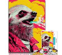 Animals Honey Badger Jigsaw Puzzles for Teenagers 1000 Piece,for Educational Game Challenge Toy for Is Ideal As A Gift for The Whole Family 50x75cm