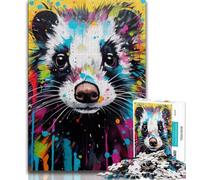 Animals Honey Badger Puzzles 1000 Pieces for Adults,Help The Brain Exercise Addictive Toys to Cultivate Patience Unique Challenge Game (38x26cm)