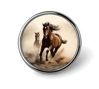 Animals Horse Running Button Pin,Design Your Own Personalized Pin Back Button Badges Exquisite Round Badge Travel Brooch Metal Decorative Pins for Hat Clothes Backpack