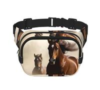 Animals Horse Running Fanny Pack For Women Waterproof Adjustable Belt Bags Waist Pack Fashion Casual Crossbody Bags Bum Bag For Running Workout Hiking Traveling, Black, One Size