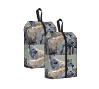 Animals Hyena Print Waterproof Shoe Bag Travel Bag with Carry Strap Storage Bag Versatile Cosmetic Bag-2pcs