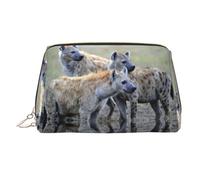 Animals Hyena Printed Travel Toiletry Bag, Portable Storage Pouch with Three Interior Slots for Accessories