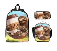 Animals in a hammock Backpack Set-3-in-1 Travel Bag Lunch Bag Storage Pouch