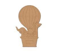 Animals in Hot Air Balloon Pre Marked Craft Shape 1 - Premium MDF & Plywood Embellishments Laser Cut Craft Shapes for Scrapbooking, Card Making, DIY Decor, Weddings & Personalized Projects