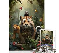 Animals in The Jungle Puzzles for Teenagers 1000 Piece Secret Santa Gifts Difficult Challenge Educational Toy for Ages 14 And over (50x75cm)