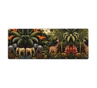 Animals in The Rainforest Printed Extra Large Mouse Pad 12x31.5in for Office, Gaming, and Learning - Durable, Comfortable, and Environmentally Friendly