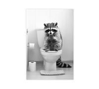 Animals in The Restroom Reading Newspapers Perfect for Living Rooms, Bedrooms, Corridors, And Offices Canvas Poster Wall Art Decor Print Picture Paintings for Living Room Bedroom Decoration 24x36inch(