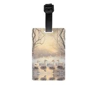 Animals in The River Printed Anti-Lost Luggage Tags Luggage Tags Suitable for Suitcases Backpacks and Golf Bags