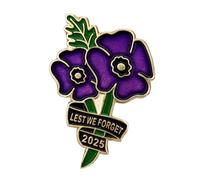 Animals In War Purple Poppy Pin Badges Brooch Remembrance Day Poppy badges and Pins Lest We Forget 2025