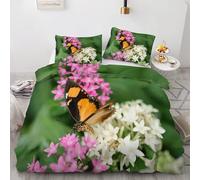 Animals King Size Duvet Cover Sets Butterfly Bedding Set 3 Pieces - 110gsm Soft Brushed Microfiber Quilt Cover, Bed Set with 2 Pillowcases 50x75 cm, Zipper Closure -Kg2663