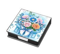 Animals Leather Gem Art Sticky Note Holder Gem Painting Memo Pad Holder Mosaic Kit Rhinestones Post It Dispenser Diamond Art Note Box with 160 Sheets of Paper for Adults Beginners