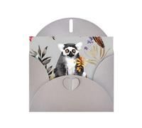 Animals Lemur Flowers Pattern Greeting Cards Blank Note Cards with Envelopes Happy Birthday Card Thank You Card Wedding Party Invitation Cards for All Occasions 4x6 Inch