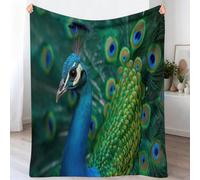Animals Lightweight Soft Fleece Flannel Blue-Green Throw Blanket