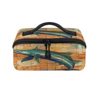 Animals Marlin Travel Makeup Bag Portable Waterproof Pouch Open Flat Toiletry Bags Toiletries Cosmetics Traveling Organizer for Women Men