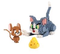 Animals Mini Building Blocks Set, 1449PCS Cartoon Character Cat Micro Bricks Kit, Creative Cheese Mouse Animal Toy, Idea Birthday for Adults&Teens Home Decor