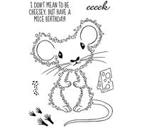 Animals Mouse Dies and Stamps Sets for Card Making DIY Scrapbooking I DON'T MEAN TO BE CHEESEY,BUT HAVE A MICE BIRTHADY Phrase Transparent Silicone Seal Stamps for Paper Crafting Metal Die Cuts Moulds