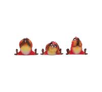 Nemesis Now Three Wise See No Evil Hear No Evil Speak No Evil Figurines, Adorable Hand-Painted Resin Collectibles and Gift - Birds
