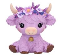 Animals & Nature Hyacinth Purple Flower Cow Figurine 10.8cm | Figurines - Resin