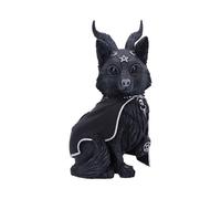Nemesis Now 13m Cult Cuties Lycarion Figurine - Gothic Wolf Decor Dark Fantasy Statue Magical Creature Collectible, Black with Silver Gothic Symbols, Resin Crafted