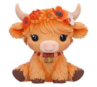 Nemesis Now Moo Crew Marigold, 10.5 cm Orange Cow Figurine, Floral Crown