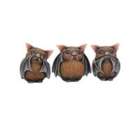 Animals & Nature Nemesis Now Three Wise Bats Figurines 8.5cm | Acotis - Resin