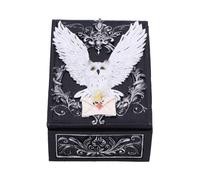 Nemesis Now Owl Messenger Box, Snowy Owl with Sealed Letter on Gothic Floral Resin Trinket Box, Hand-Painted Fantasy Storage for Jewelry and Treasures