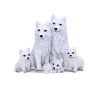 Nemesis Now Protected Pups Figurine 19cm, Resin, White, Wolf Family Figure, White Wolf Family Ornament, Collectable Wolf Giftware, Cast in the Finest Resin, Expertly Hand-Painted