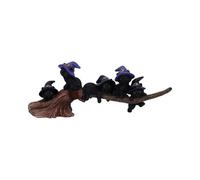Animals & Nature Purrfect Broomstick Witches Familiar Black Cats and - Resin