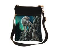Animals & Nature Small Guidance Wolf and Pup Shoulder Bag by Lisa Parker