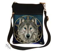 Animals & Nature Small The Wild One Fantasy Wolf Shoulder Bag by Lisa Parker