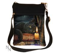 Animals & Nature Small The Witching Hour Fantasy Witch Cat Shoulder Bag by - Wood